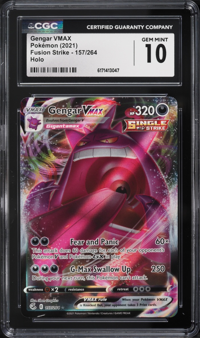 2021 Pokemon Sword & Shield Fusion Strike Full Art Gengar VMAX #157 CGC 10 GEM MINT