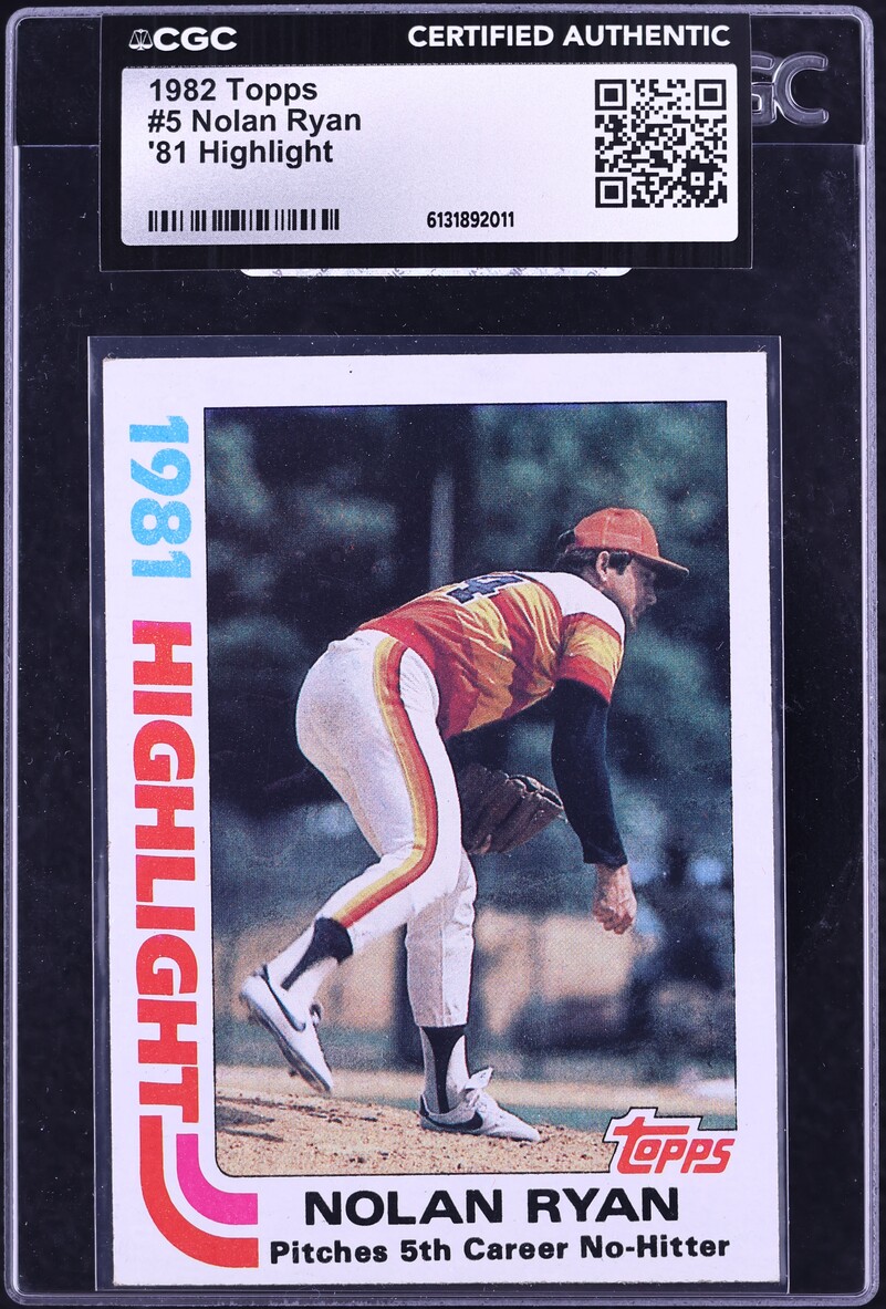 1982 Topps Nolan Ryan '81 HIGHLIGHT #5 CGC AUTH