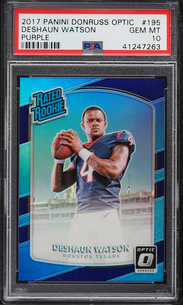 2017 Donruss Optic Purple Deshaun Watson ROOKIE /50 #195 PSA 10 GEM MINT