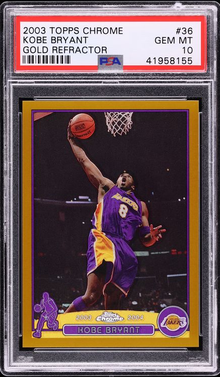 2003 Topps Chrome Gold Refractor Kobe Bryant /99 #36 PSA 10 GEM MINT