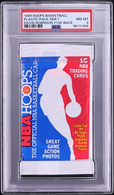 1989 Hoops Series 1 Plastic Pack DAVID ROBINSON TOP PSA 8 NM-MT