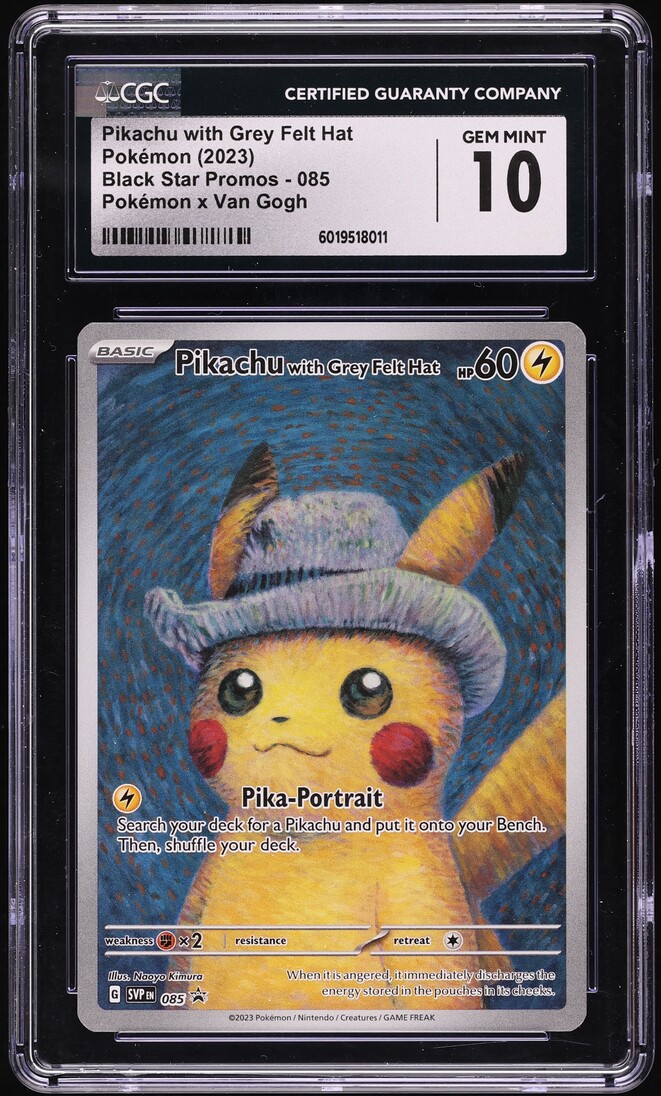 20000円スタート❗️ Pikachu with Grey Felt Hat 2023 Pokemon SV Black Star Promo Van Gogh Pikachu With Grey