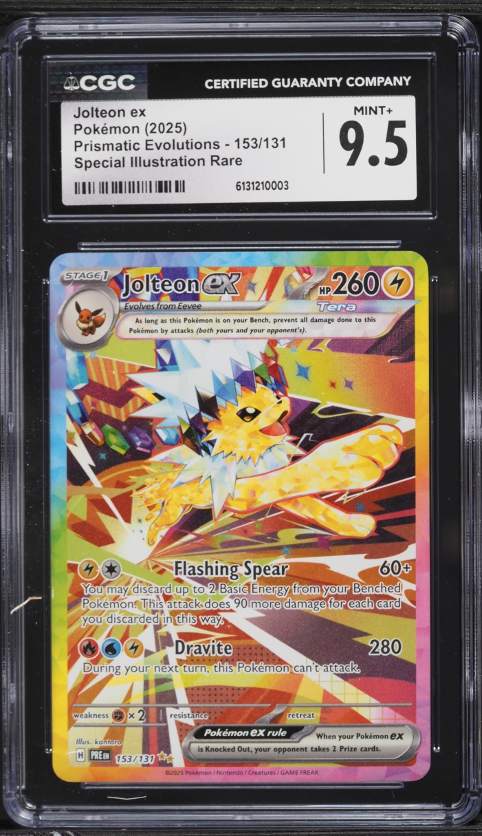 2025 Pokemon Scarlet & Violet Prismatic Evolutions SIR Jolteon ex #153 CGC 9.5 MINT+