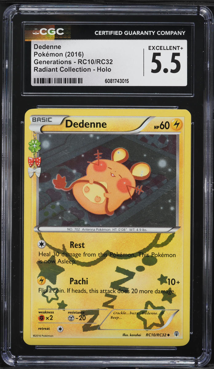 2016 Pokemon XY Generations Radiant Collection Holo Dedenne #RC10 CGC 5.5 EX+