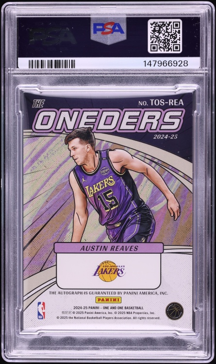 2024 Panini One And One The Oneders Austin Reaves AUTO Jersey # 15/49 #TOS-REA PSA 7 NRMT - Photo 2
