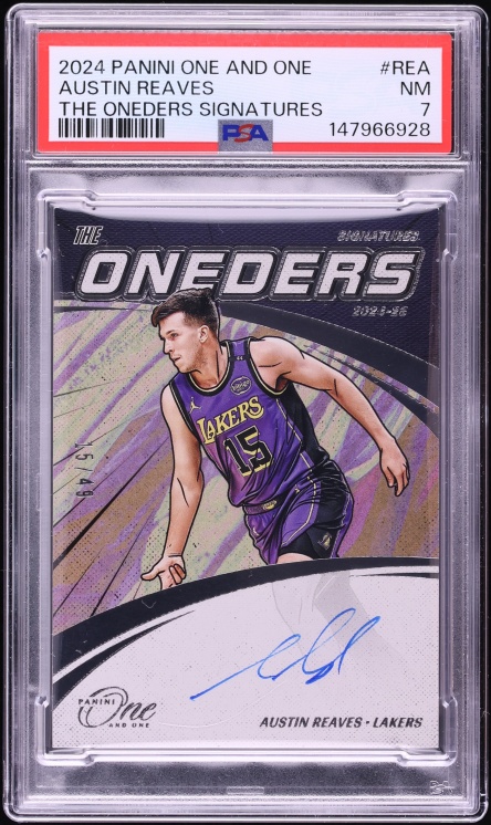 2024 Panini One And One The Oneders Austin Reaves AUTO Jersey # 15/49 #TOS-REA PSA 7 NRMT