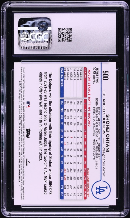 2024 Topps Shohei Ohtani #500 CGC 10 GEM MINT - Photo 2