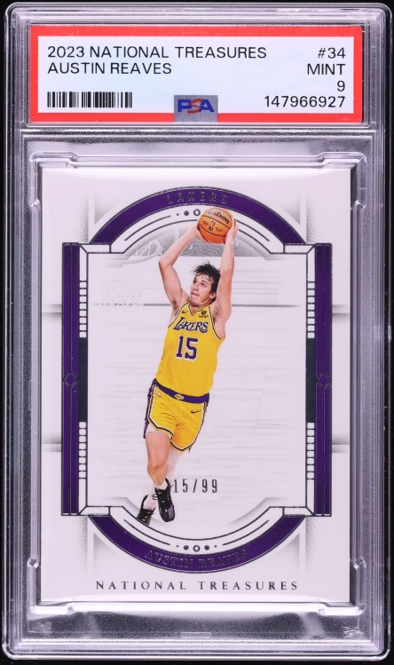 2023 National Treasures Austin Reaves Jersey # 15/99 #34 PSA 9 MINT