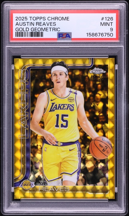 2025 Topps Chrome Gold Geometric Austin Reaves /50 #126 PSA 9 MINT