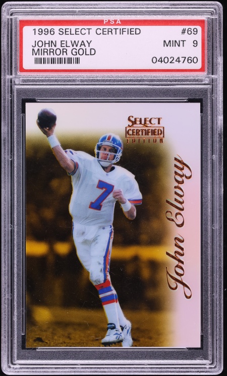 1996 Select Certified Mirror Gold John Elway #69 PSA 9 MINT