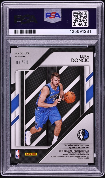 2018 Panini Prizm Sensational Gold Luka Doncic ROOKIE AUTO 1/10 #SS-LDC PSA 9 MINT - Photo 2