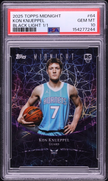 2025 Topps Midnight Black Light Kon Knueppel ROOKIE 1/1 #64 PSA 10 GEM MINT