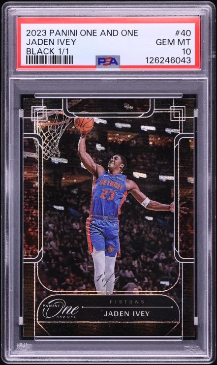 2023 Panini One And One Black Jaden Ivey 1/1 #40 PSA 10 GEM MINT