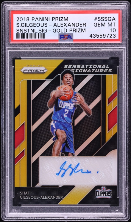 2018 Panini Prizm Sensational Gold Shai Gilgeous-Alexander ROOKIE AUTO /10 #SS-SGA PSA 10 GEM