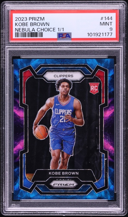 2023 Panini Prizm Nebula Choice Kobe Brown ROOKIE 1/1 #144 PSA 9 MINT