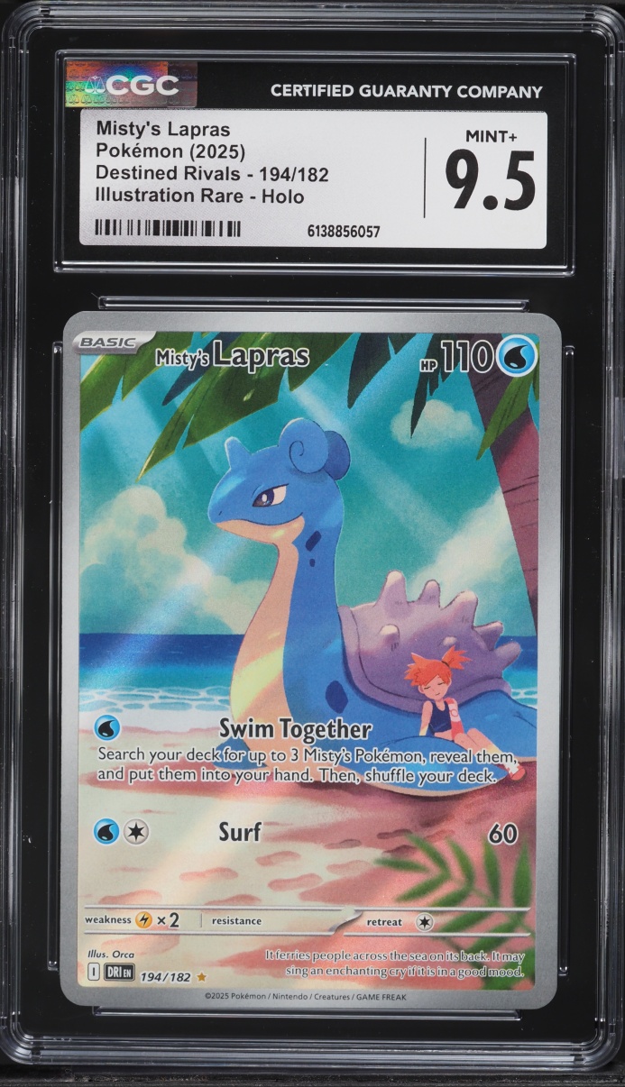 2025 Pokemon Scarlet & Violet Destined Rivals IR Misty's Lapras #194 CGC 9.5 MINT+