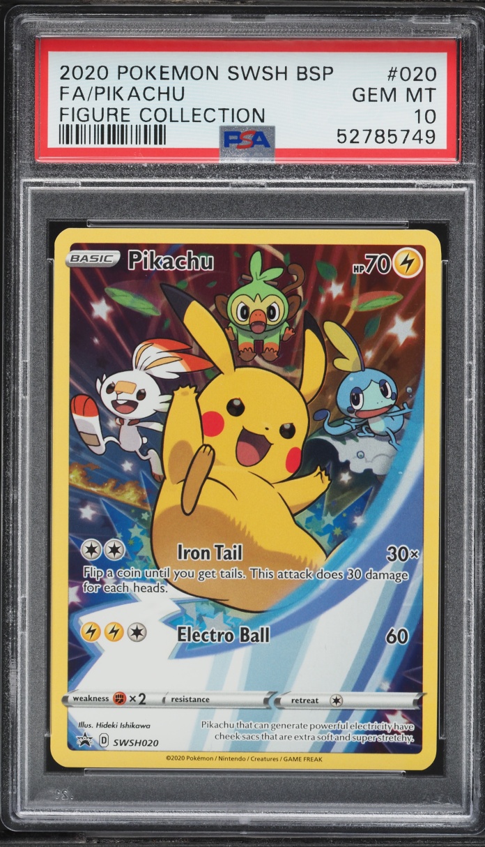 2020 Pokemon Sword & Shield Promo Figure Collection Full Art Pikachu #SWSH020 PSA 10 GEM MINT