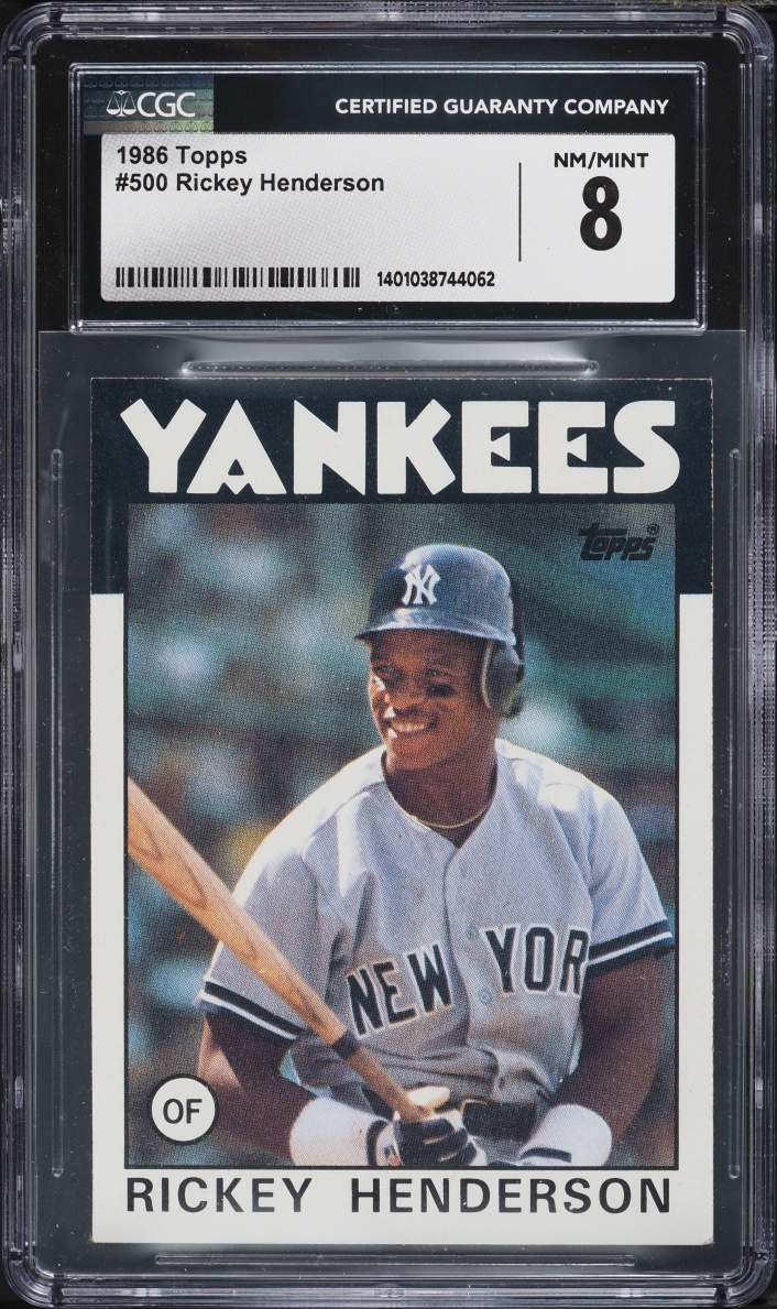 1986 Topps Rickey Henderson #500 CGC 8 NM-MT