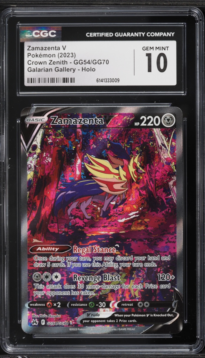 2023 Pokemon Sword & Shield Crown Zenith Galarian Gallery Full Art Zamazenta V #GG54 CGC 10 GEM