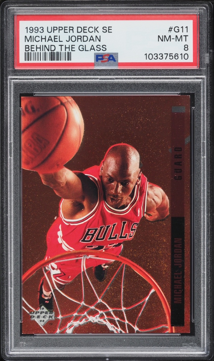 1993 Upper Deck SE Behind The Glass Michael Jordan #G11 PSA 8 NM-MT