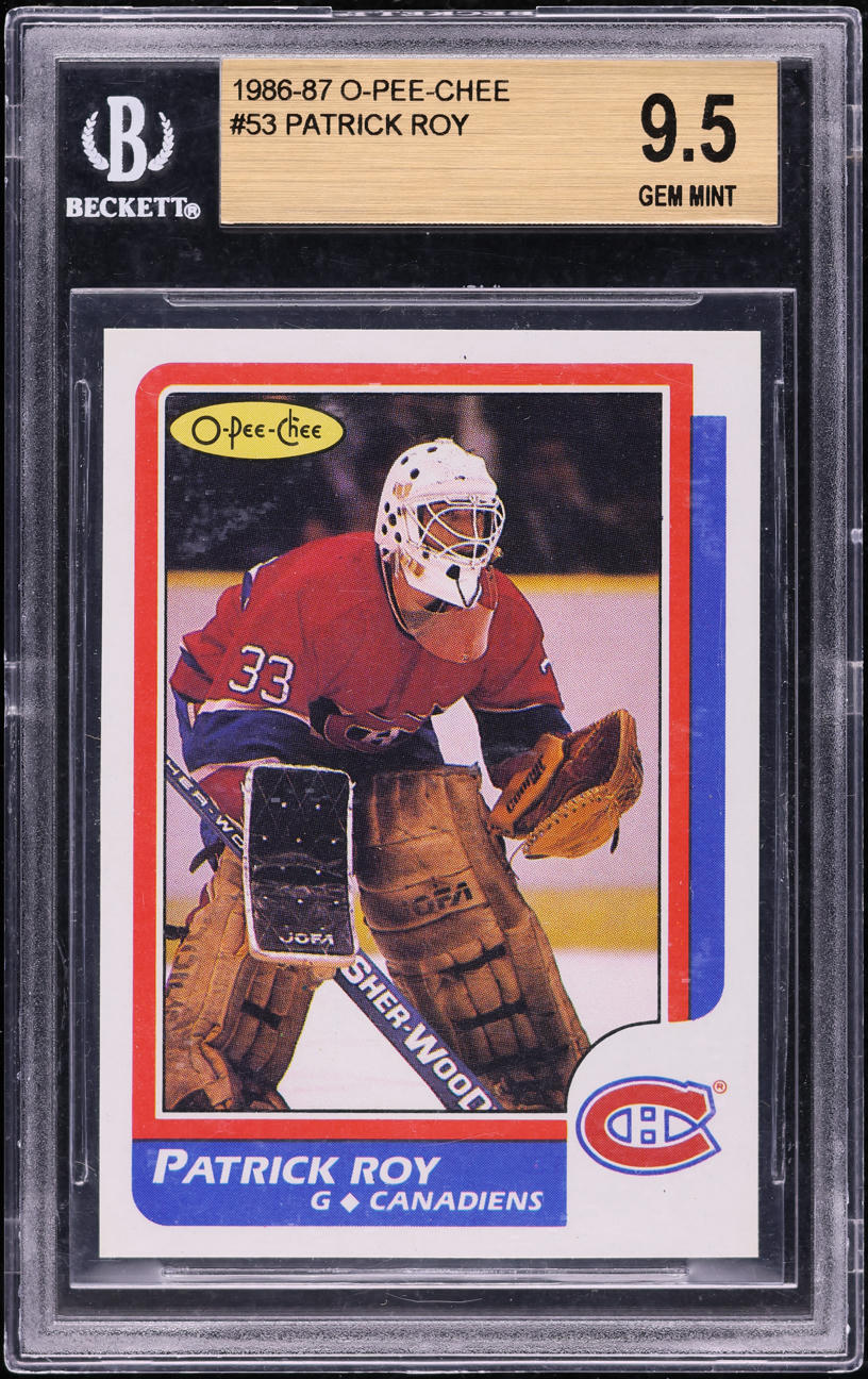 1986 O-Pee-Chee Hockey Patrick Roy ROOKIE #53 BGS 9.5 GEM MINT