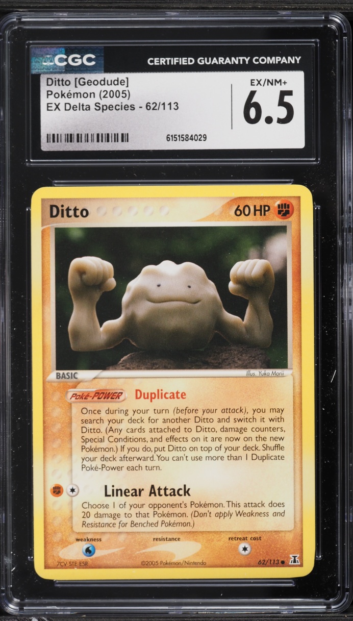 2005 Pokemon EX Delta Species Ditto [Geodude] #62 CGC 6.5 EXMT+