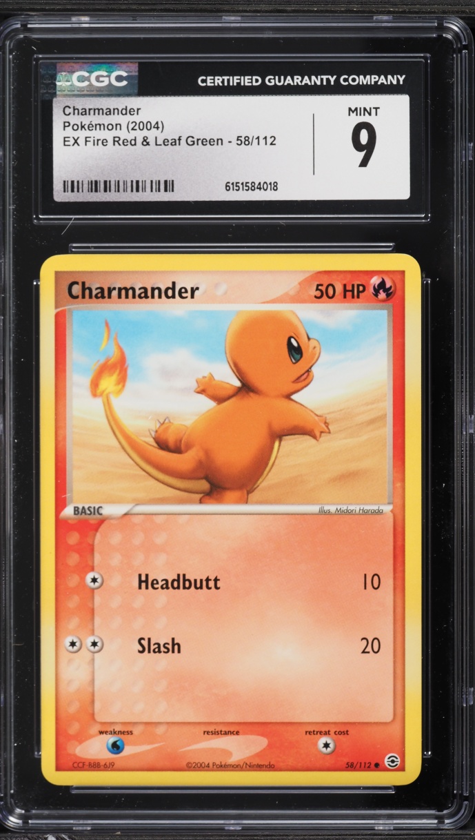 2004 Pokemon EX Fire Red & Leaf Green Charmander #58 CGC 9 MINT
