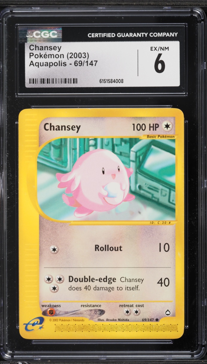 2003 Pokemon Aquapolis Chansey #69 CGC 6 EXMT