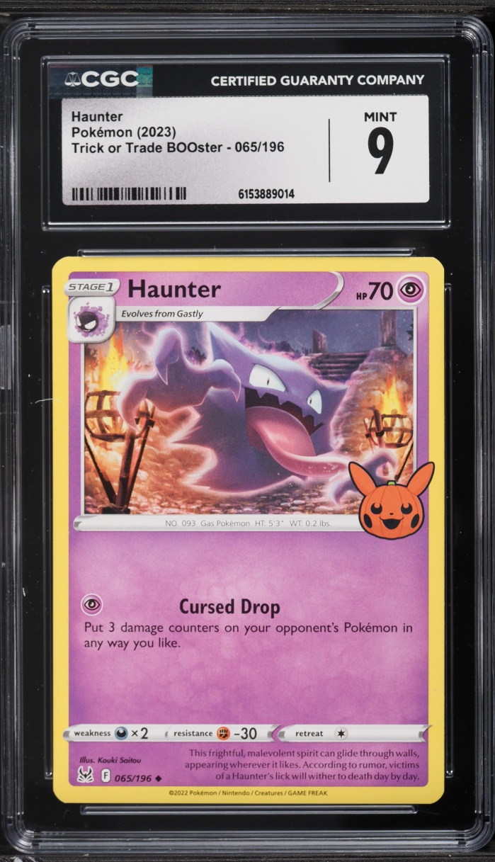 2023 Pokemon Sword & Shield Lost Origin Trick Or Trade Haunter #65 CGC 9 MINT