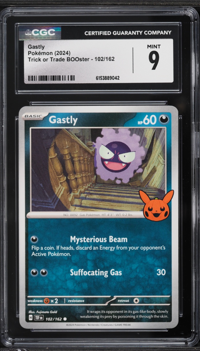2024 Pokemon Scarlet & Violet Temporal Forces Trick Or Trade Gastly #102 CGC 9 MINT