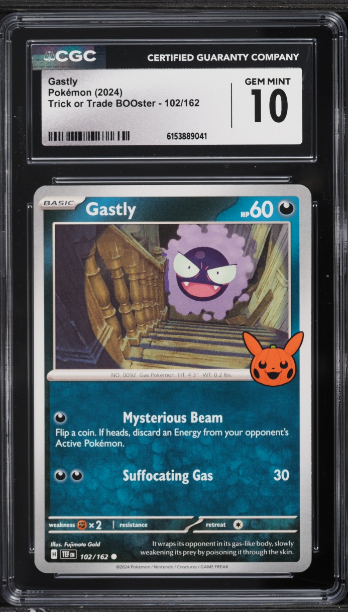 2024 Pokemon Scarlet & Violet Trick Or Trade BOOster Gastly #102 CGC 10 GEM MINT