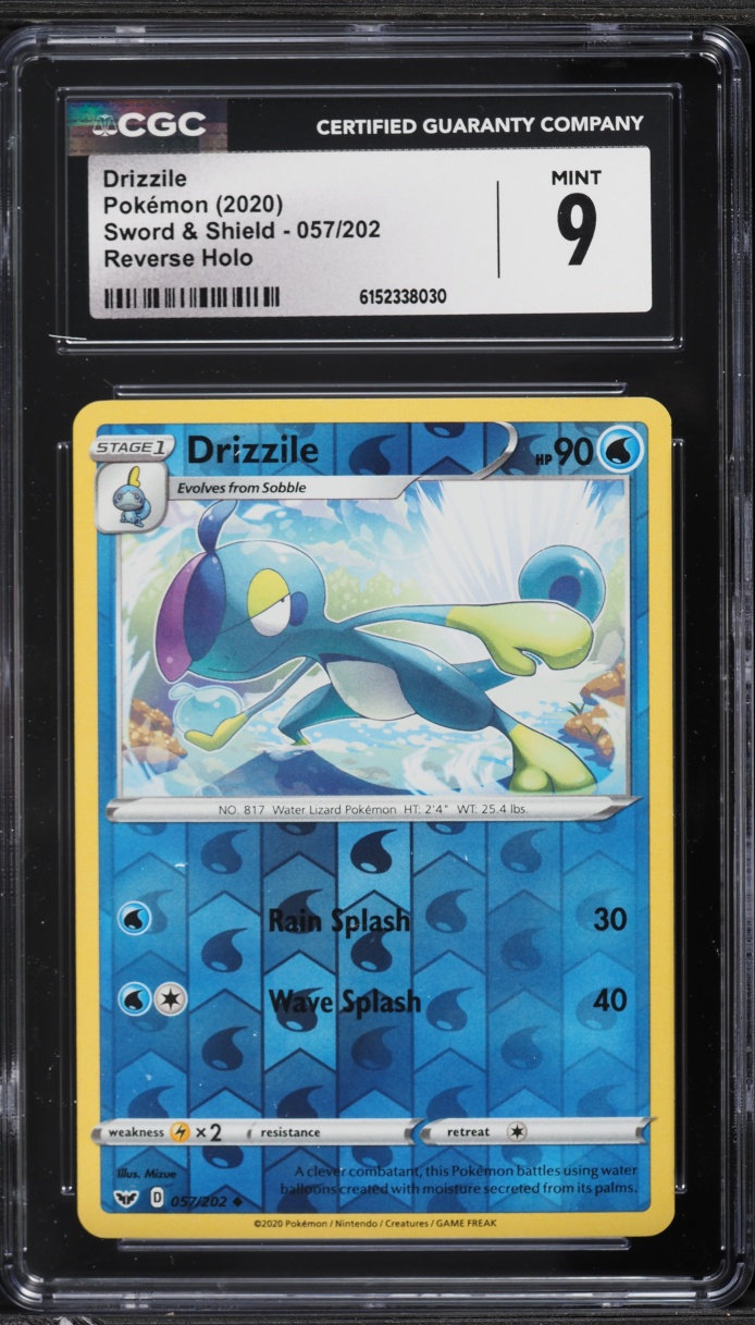 2020 Pokemon Sword & Shield Reverse Holo Drizzile #057 CGC 9 MINT