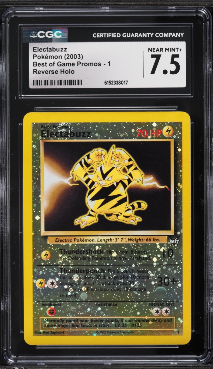 2003 Pokemon Best Of Game Promo Reverse Holo Electabuzz #1 CGC 7.5 NRMT+