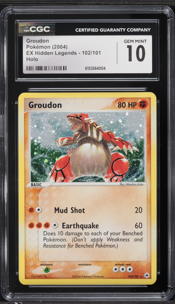 2004 Pokemon EX Hidden Legends Holo Groudon #102 CGC 10 GEM MINT
