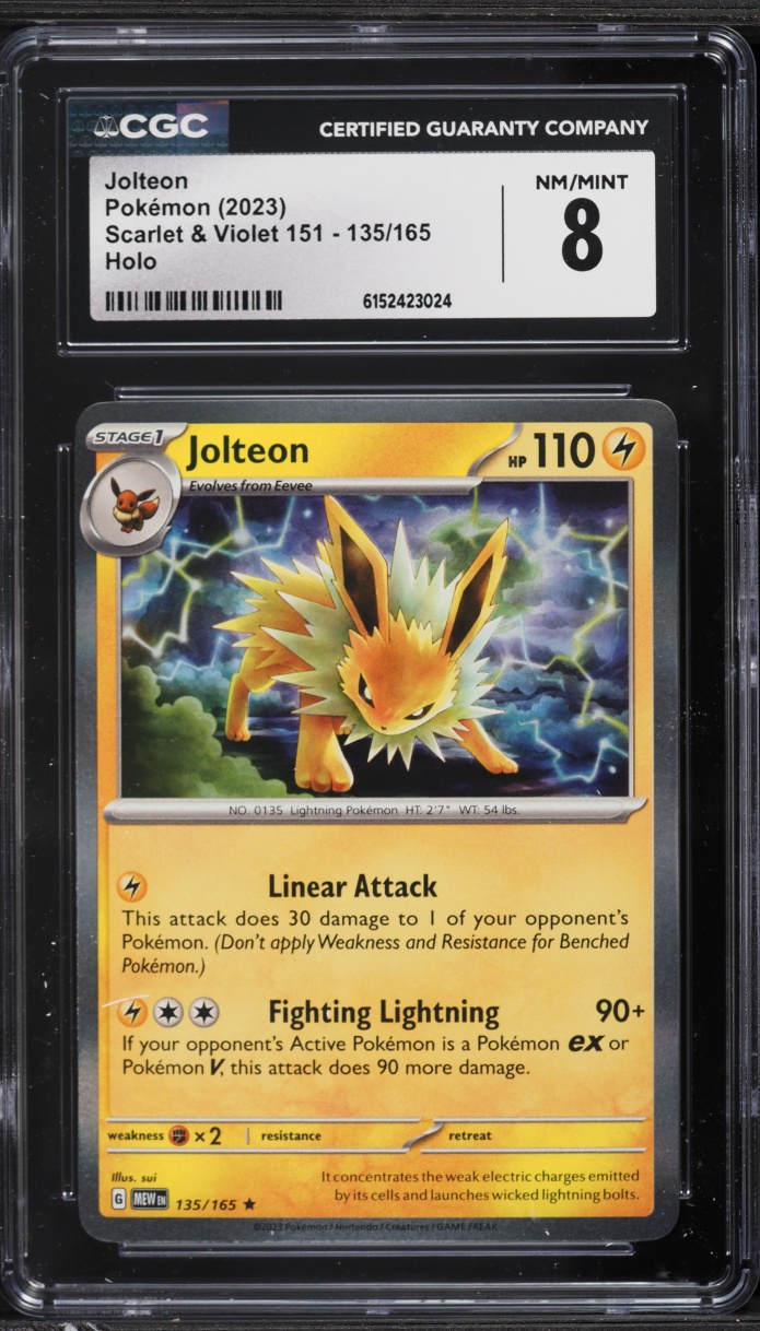 2023 Pokemon Scarlet & Violet 151 Holo Jolteon #135 CGC 8 NM-MT