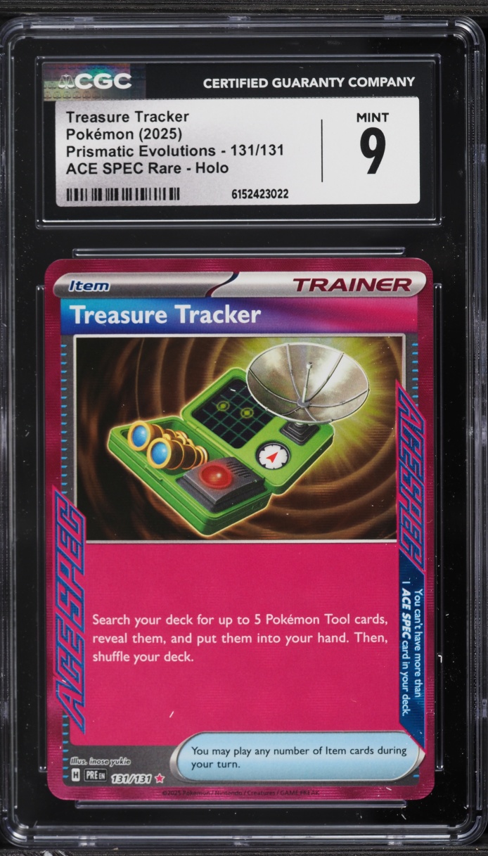 2025 Pokemon Scarlet & Violet Prismatic Evolutions Ace Spec Treasure Tracker #131 CGC 9 MINT
