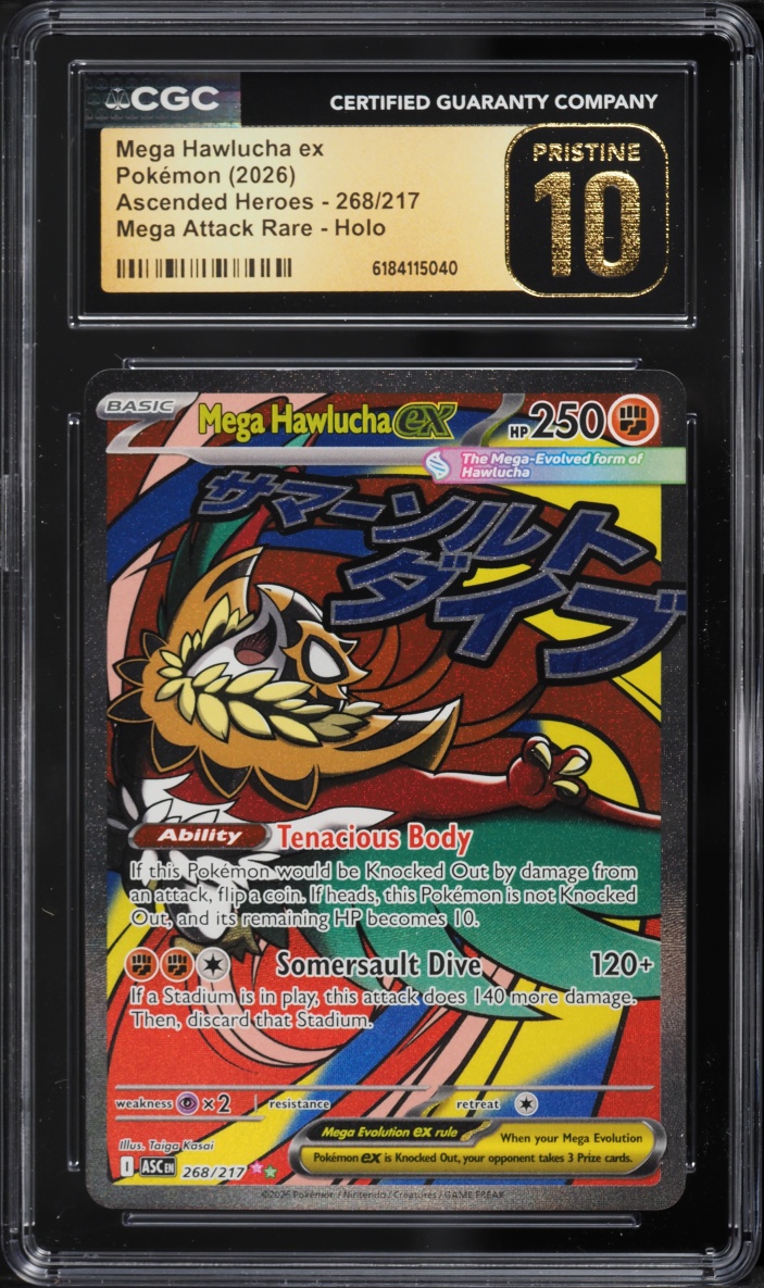 2026 #268 Mega Hawlucha Ex CGC 10 Pokemon Mega Evolution Ascended Heroes Ma