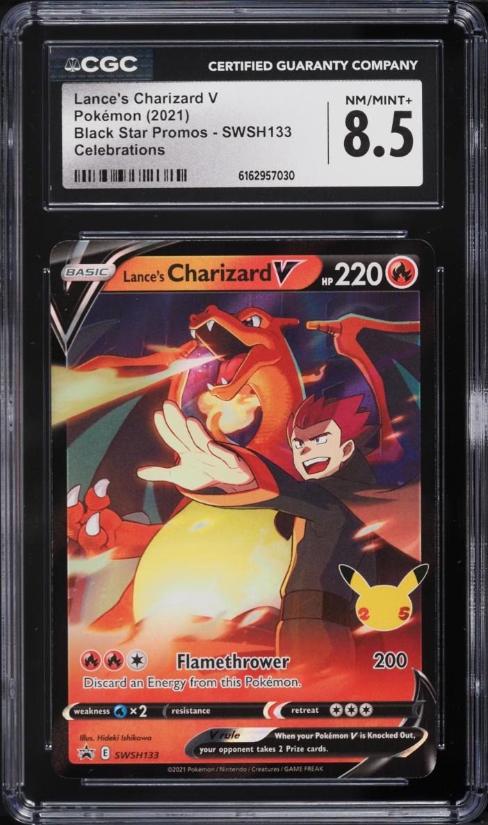 2021 Pokemon SWSH Promo Celebrations Alt Art Lance's Charizard V #SWSH133 CGC 8.5 NM-MT+