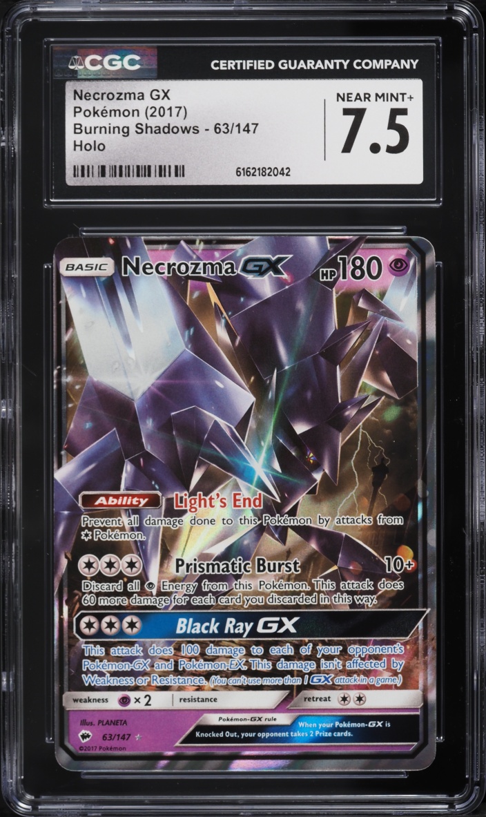 2017 Pokemon Sun & Moon Burning Shadows Holo Necrozma GX #63 CGC 7.5 NRMT+