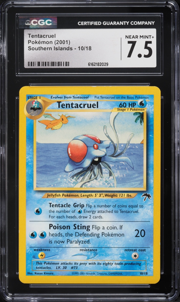 2001 Pokemon Southern Islands Tentacruel #10 CGC 7.5 NRMT+