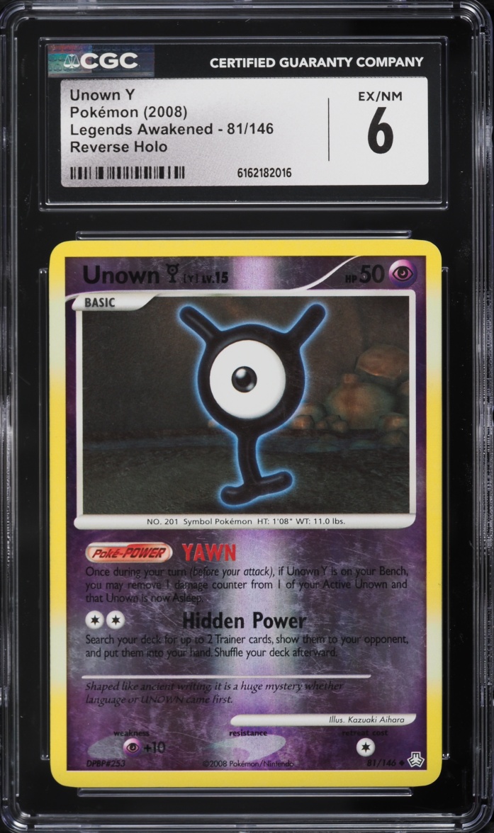 2008 Pokemon Diamond & Pearl Legends Awakened Reverse Holo Unown Y #81 CGC 6 EXMT