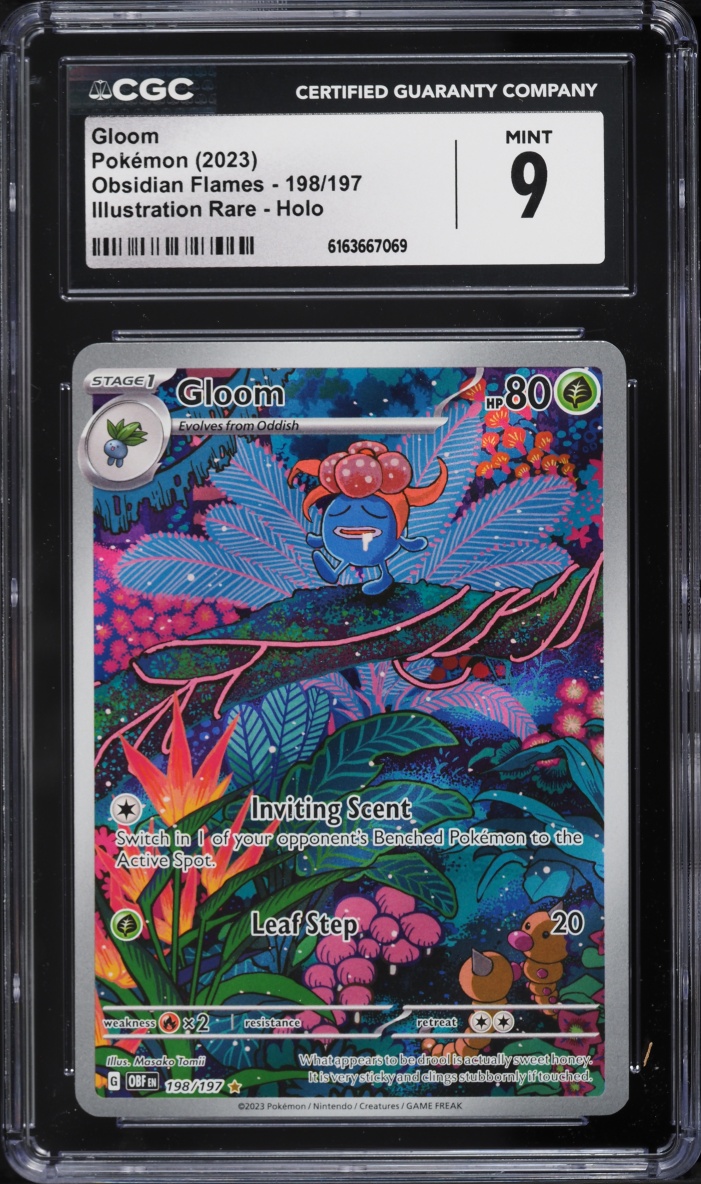 2023 Pokemon Scarlet & Violet Obsidian Flames IR Gloom #198 CGC 9 MINT