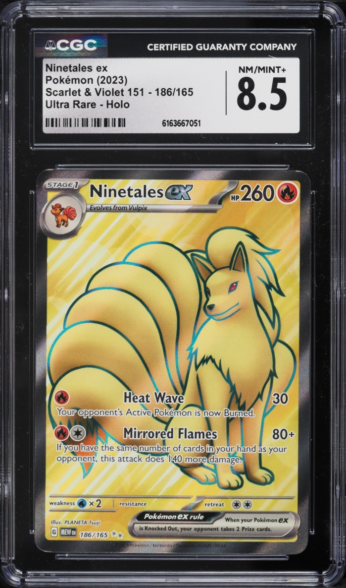 2023 Pokemon Scarlet & Violet 151 Full Art Ninetales EX #186 CGC 8.5 NM-MT+