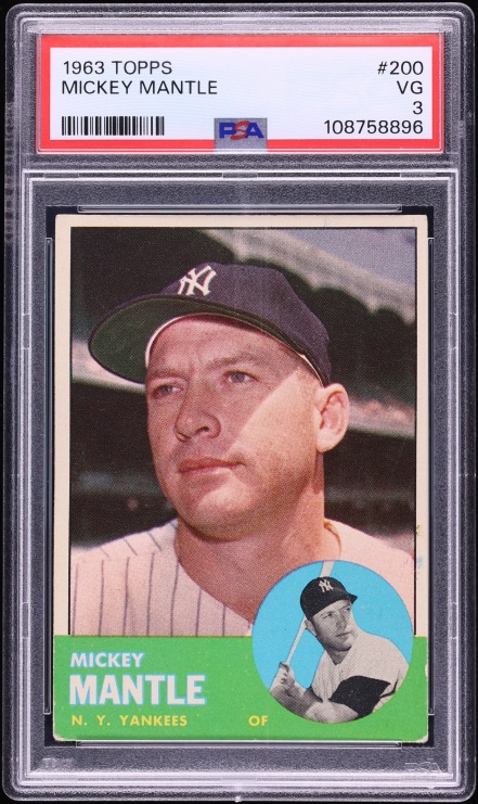 1963 Topps Mickey Mantle #200 PSA 3 VG