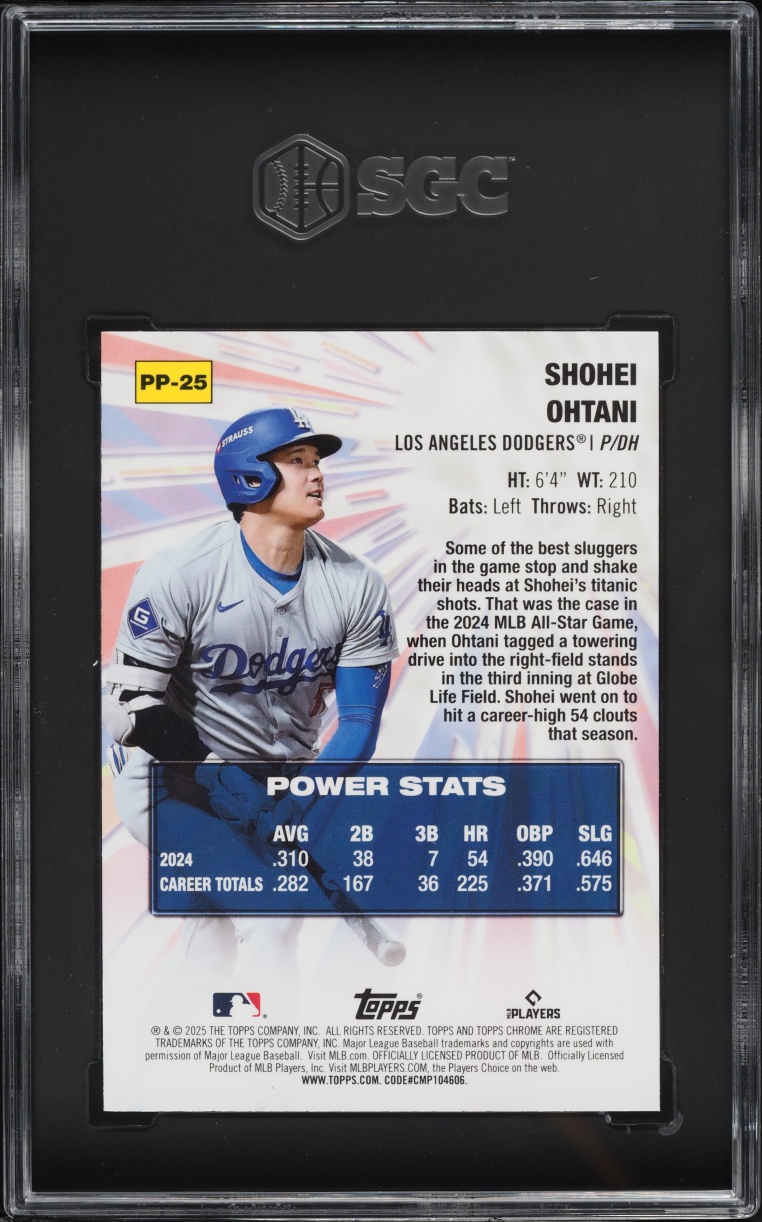 2025 Topps Chrome Power Players Shohei Ohtani #PP-25 SGC 10 GEM MINT