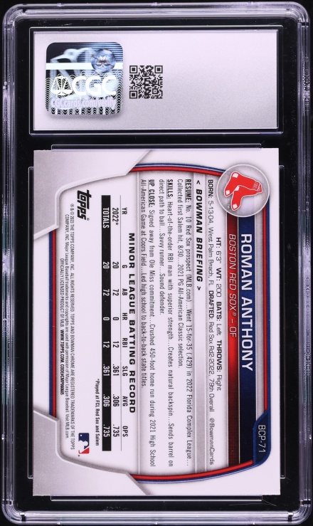 2023 Bowman Chrome Roman Anthony PROSPECT #BCP-71 CGC 9 MINT