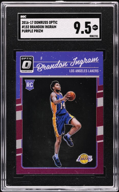 Brandon Ingram RC Prizm auto 貴重 spectra 2016 Panini Spectra Brandon Ingram Auto RC Patch Gold Prizm