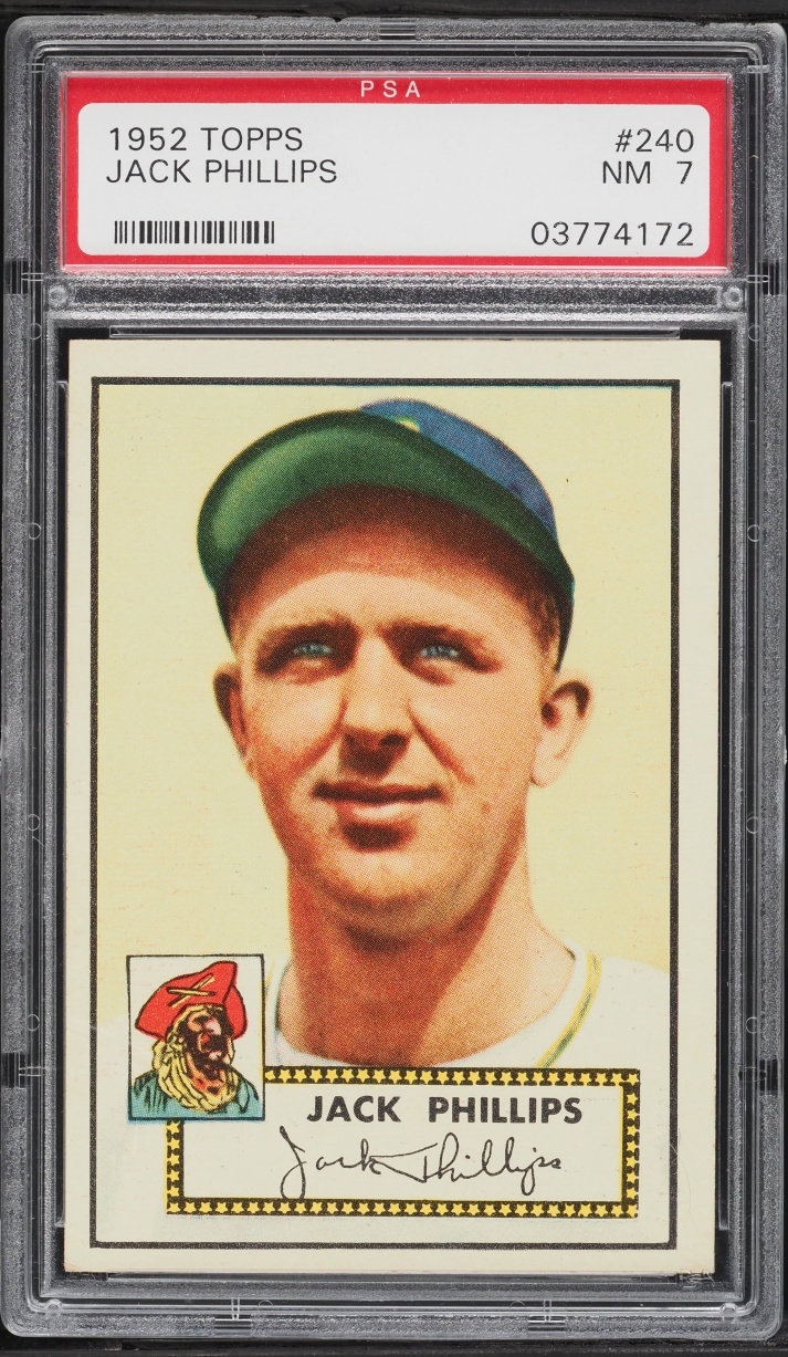 1952 Topps Jack Phillips #240 PSA 7 NRMT