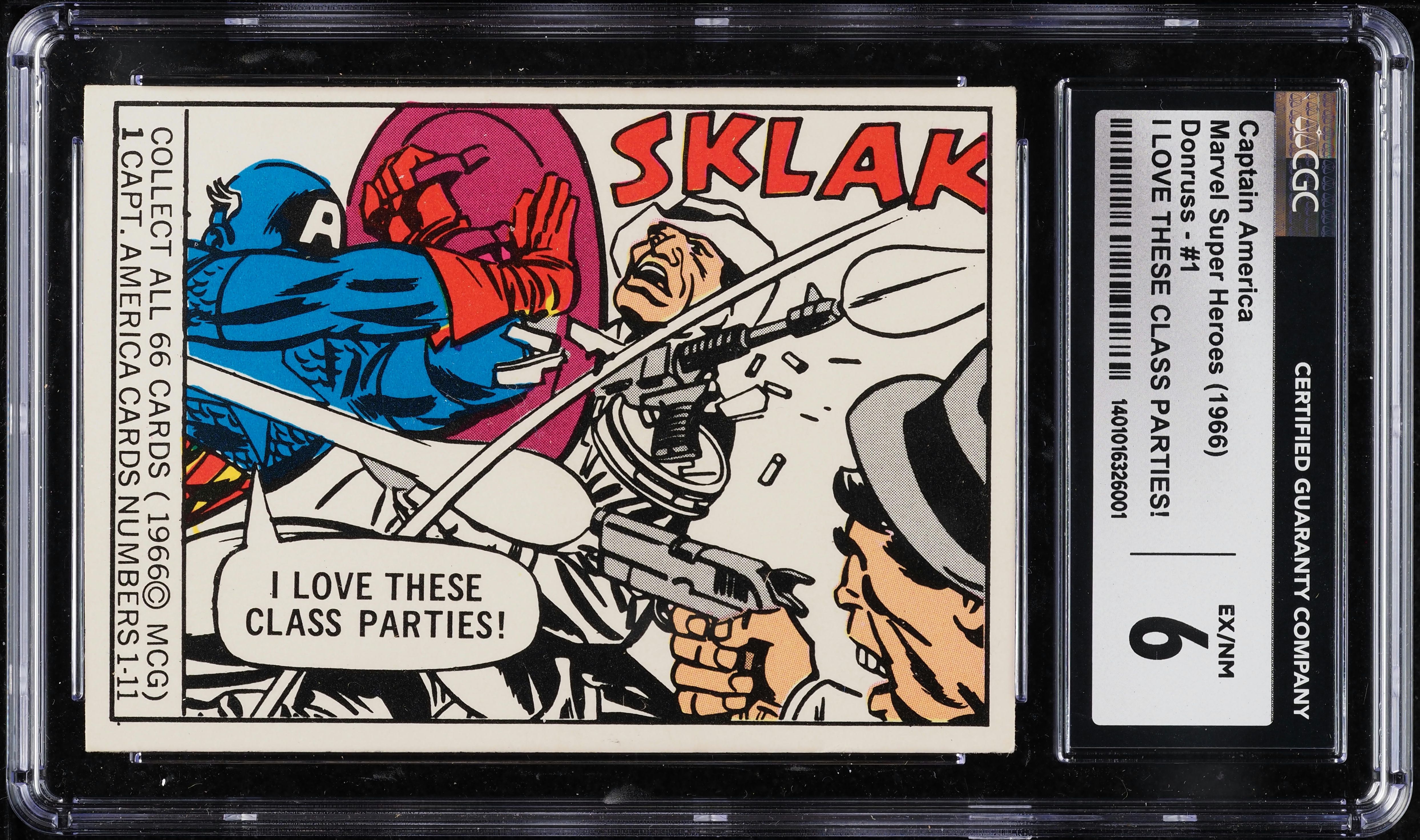 1966 Marvel Super Heroes Captain America I LOVE THESE CLASS PARTIES! #1 CGC 6