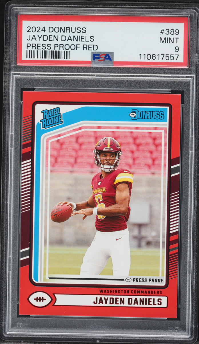 2024 Donruss Press Proof Red Jayden Daniels ROOKIE #389 PSA 9 MINT
